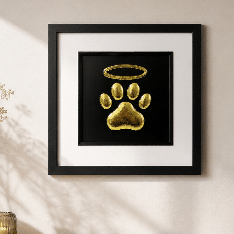 Gold leaf pet memorial framed wall art